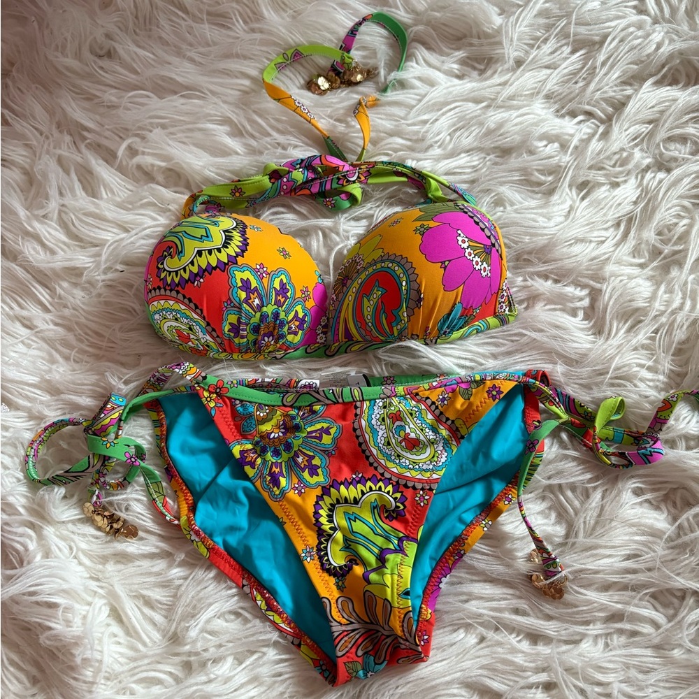 Trina Turk Halter Bikini Set Size 6